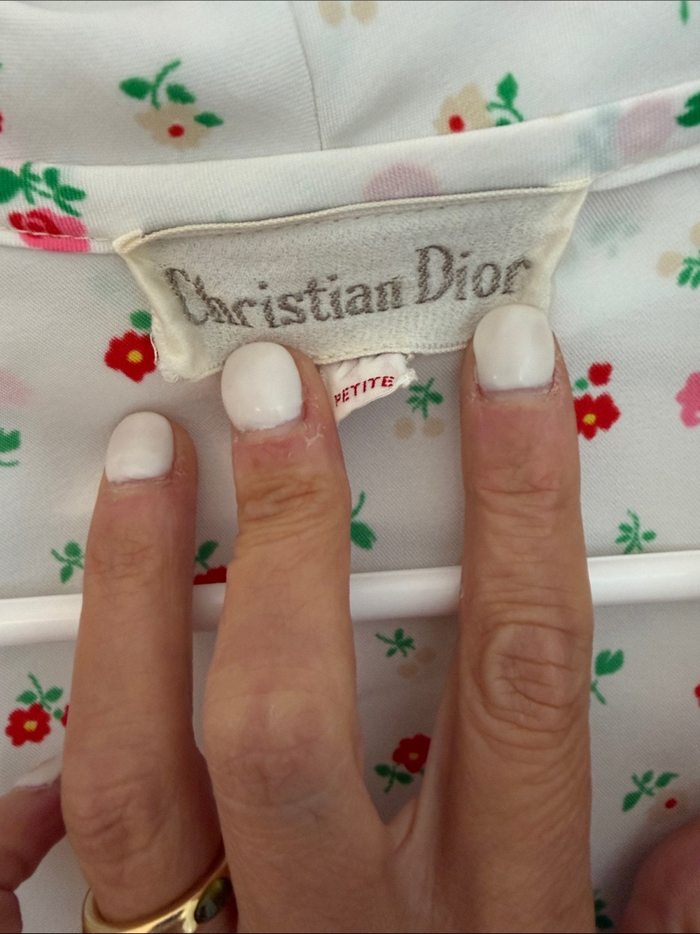 Christian Dior petite floral robe with green Piping